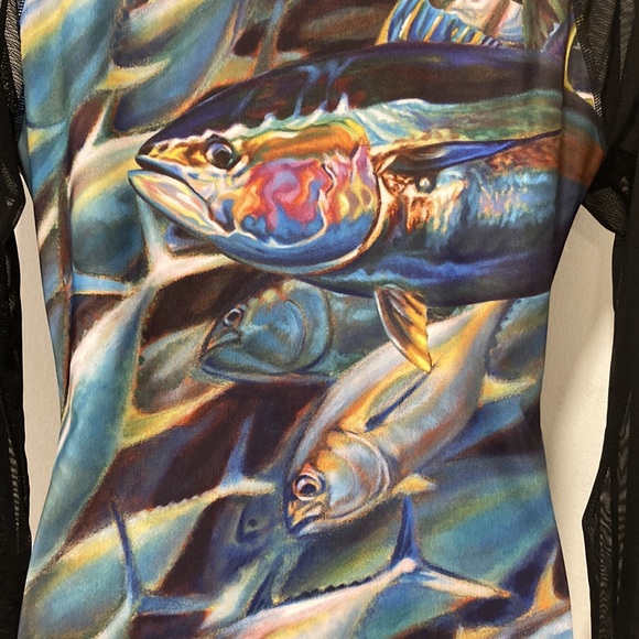 Bliss Splash Large Fish Top with Zip Front & Mesh Sleeve Large - Picture 8 of 8